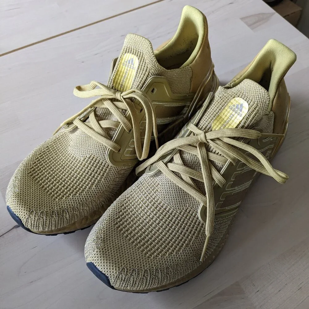 Adidas UltraBoost 20 Gold Running Shoes - Men's size 9.5 - Picture 5 of 9